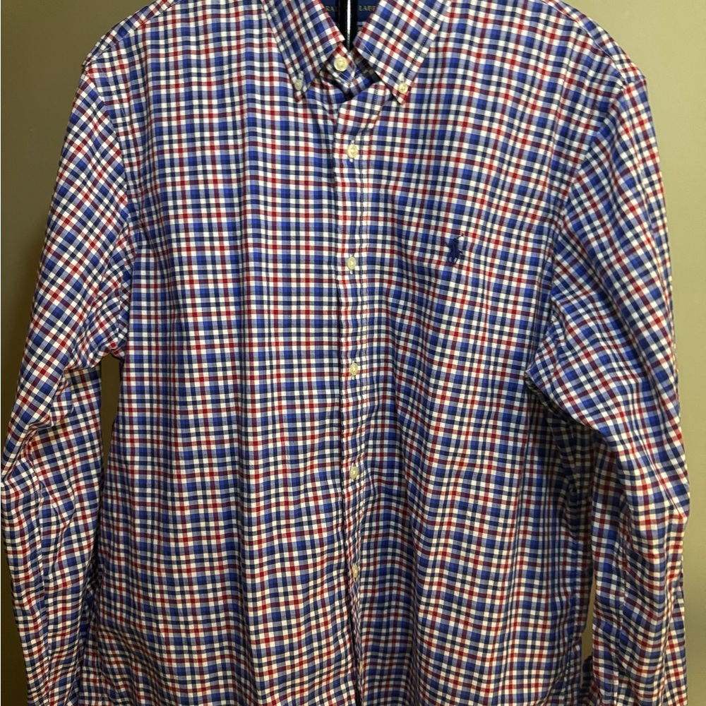 Ralph Lauren Classic Blue and Red Plaid Men's Shirt
